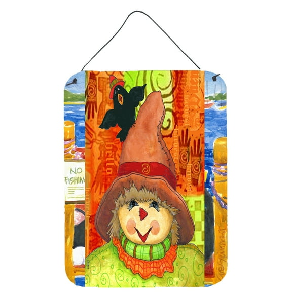 Carolines Treasures PJC1062DS1216 Harvey and the Scarecrow Fall Wall or Door Hanging Prints 12x16 multicolor