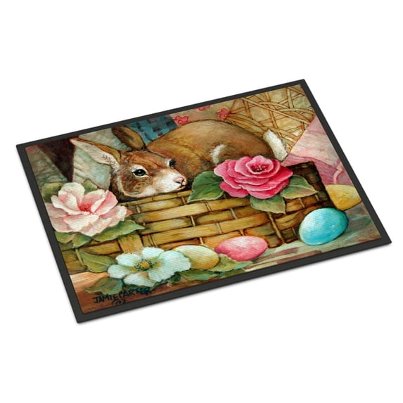 Carolines Treasures PJC1063MAT A Touch of Color Rabbit Easter Door Mat Indoor Rug or Outdoor Welcome Mat 18x27 Doormat