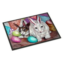 Carolines Treasures PJC1064JMAT Buddy Buddies Easter Rabbit Door Mat Indoor Rug or Outdoor Welcome Mat 24x36 Doormat