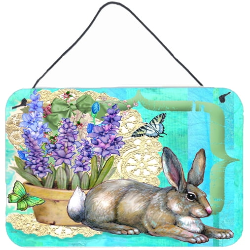 Carolines Treasures PJC1068DS812 Springtime Easter Rabbit Wall or Door Hanging Prints 8x12 multicolor