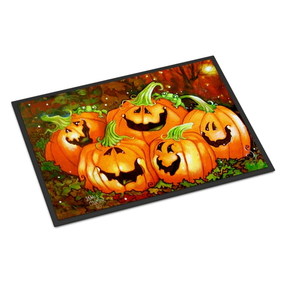 Carolines Treasures PJC1071MAT Such a Glowing Personality Pumpkin Halloween Door Mat Indoor Rug or Outdoor Welcome Mat