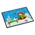 thumbnail image 1 of Carolines Treasures PJC1075JMAT Candy Cane Lane Snowman Door Mat Indoor Rug or Outdoor Welcome Mat 24x36 Doormat  36"L x, 1 of 4