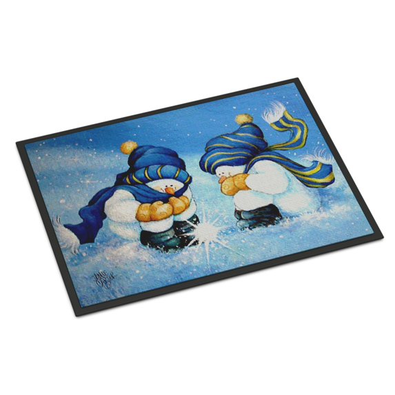 Carolines Treasures PJC1089MAT We Believe in Magic Snowman Door Mat Indoor Rug or Outdoor Welcome Mat 18x27 Doormat