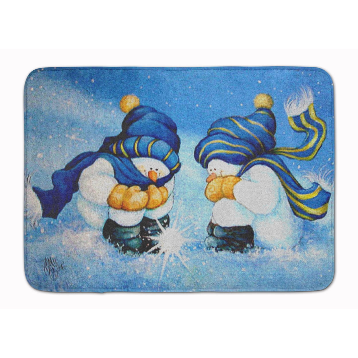Carolines Treasures PJC1089RUG We Believe in Magic Snowman Machine Washable Memory Foam Mat 19 X 27" multicolor