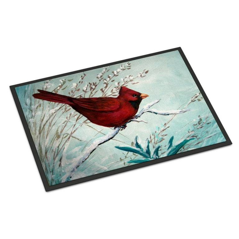 Carolines Treasures PJC1110MAT Cardinal Winter Red Bird Door Mat, Indoor  Rug or Outdoor Welcome Mat 18x27 Doormat , 27L