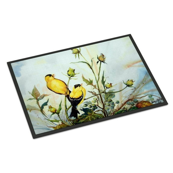Carolines Treasures PJC1112MAT Joyful Morning Birds Door Mat Indoor Rug or Outdoor Welcome Mat 18x27 Doormat 27"L x