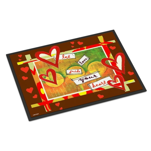 Carolines Treasures PJC1113JMAT Let Love Guide Your Heart Valentines Day Door Mat Indoor Rug or Outdoor Welcome Mat