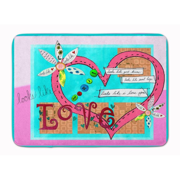 Carolines Treasures PJC1114RUG Looks Like I Love You Valentines Day Machine Washable Memory Foam Mat 19 X 27" multicolor