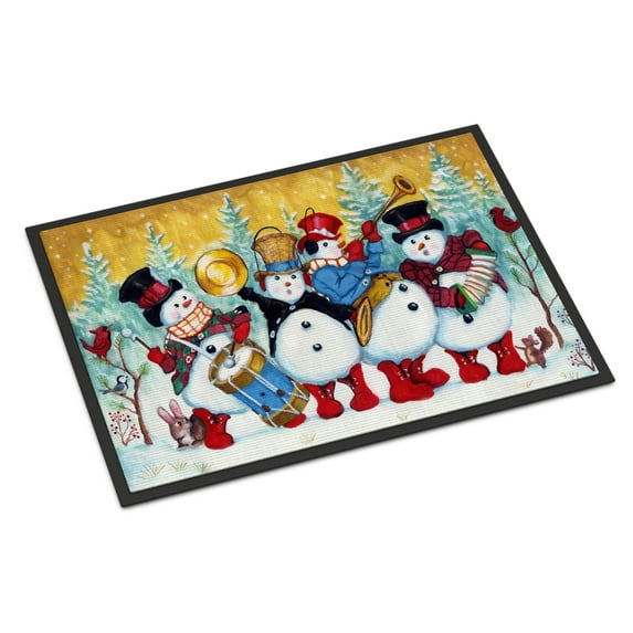 Carolines Treasures PJH3002JMAT Snowmen Strike up the Band Doormat 24x36 36"L x 24"W multicolor