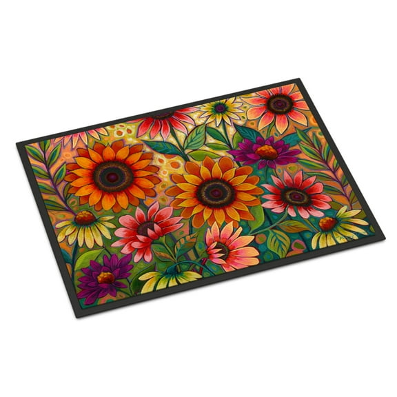 Carolines Treasures PPD3014MAT Fall Sunflower Surprise Door Mat Indoor Rug or Outdoor Welcome Mat 18x27 Doormat 27"L x