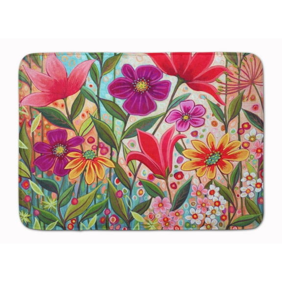 Carolines Treasures PPD3015RUG Fanciful Flowers Machine Washable Memory Foam Mat 19 X 27" multicolor