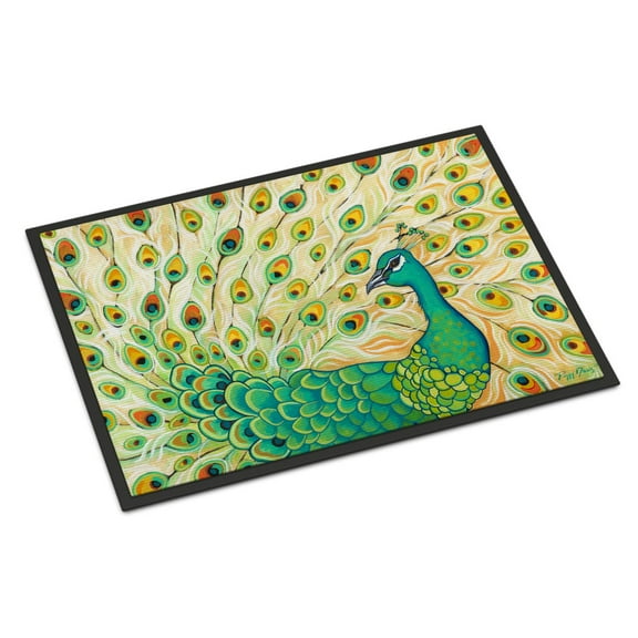 Carolines Treasures PPD3021JMAT Pretty Pretty Peacock Door Mat Indoor Rug or Outdoor Welcome Mat 24x36 Doormat 36"L x