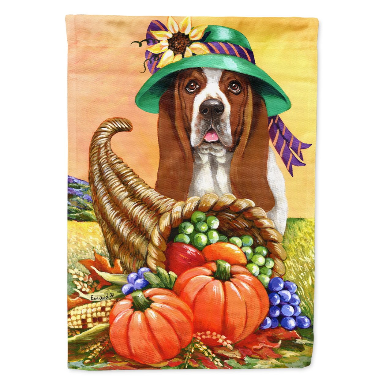 tesori dell' Caroline BB9791CHF Basset Hound Love bandiera tela decorativa esterna, superficie di casa, multicolore : Caroline's Treasures