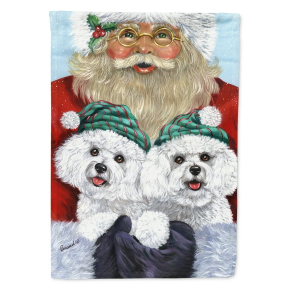 Carolines Treasures PPP3024GF Bichon Frise Santa Christmas Flag Garden Size Small multicolor
