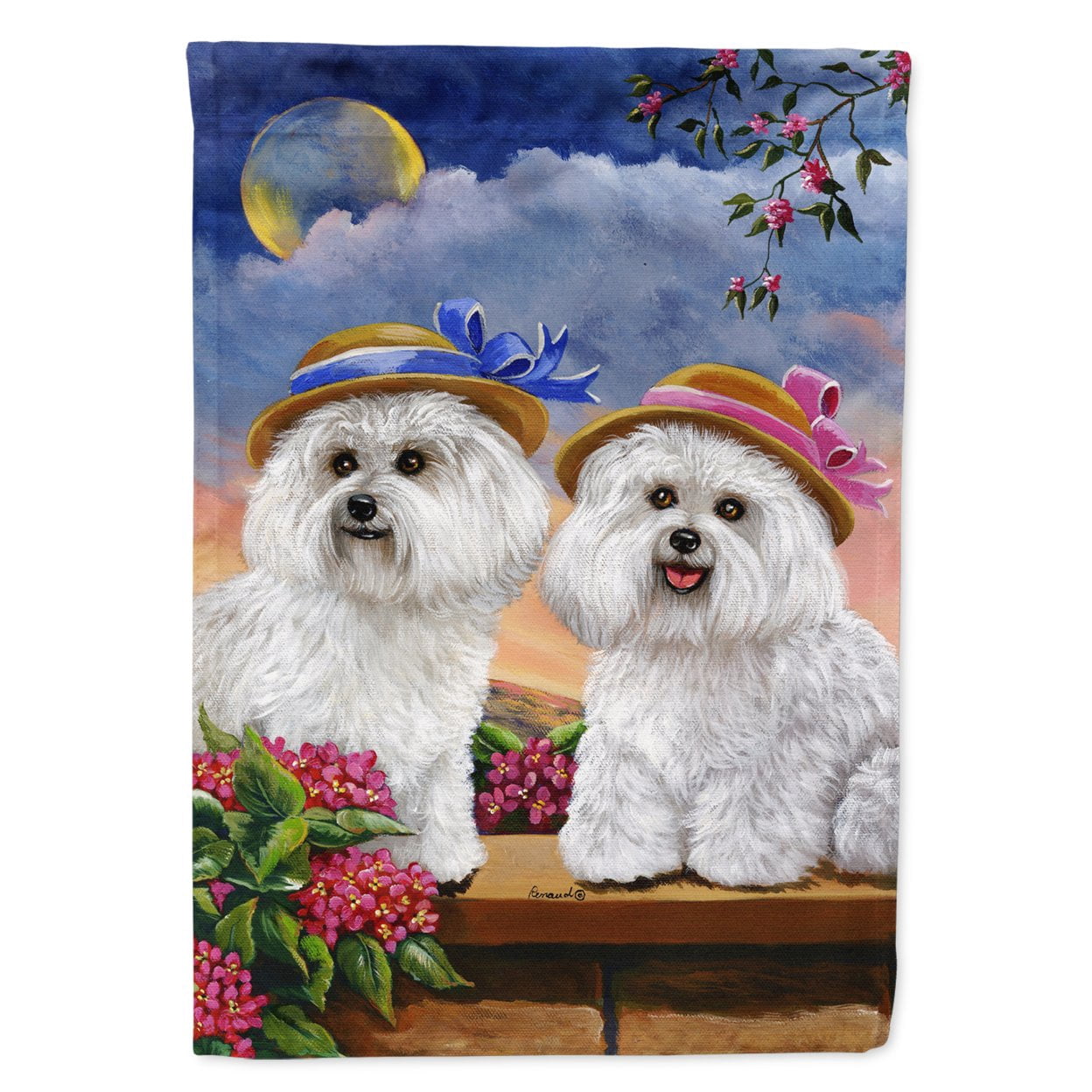 Bichon Frise Soulmates Flag Canvas House Size