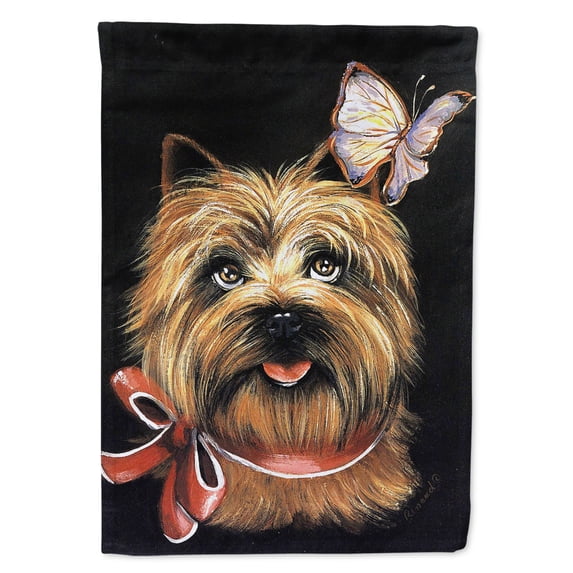 Cairn Terrier Butterfly Flag Canvas House Size