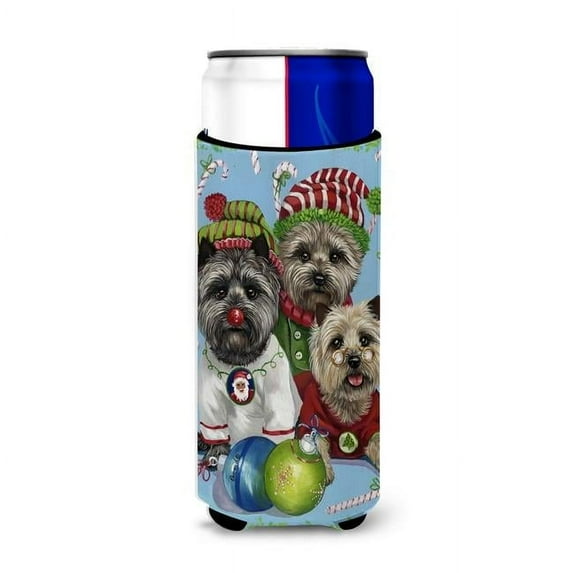 Carolines Treasures PPP3050MUK 12 oz Cairn Terrier Christmas Elves Ultra Hugger for Slim Cans