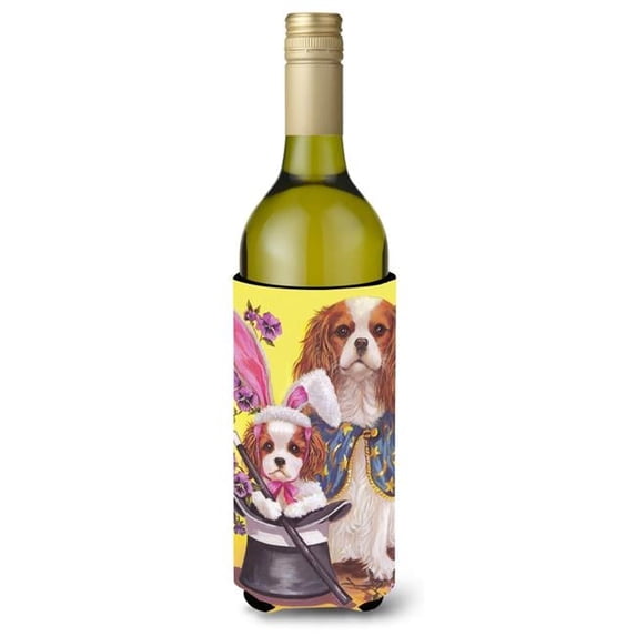 Carolines Treasures PPP3065LITERK 24 oz Cavalier Spaniel Easter Magic Wine Bottle Hugger