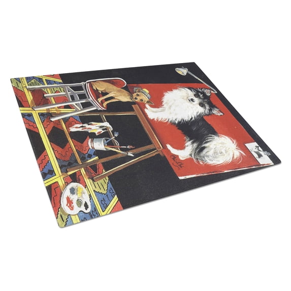 Carolines Treasures PPP3072LCB Chihuahua Think Big Glass Cutting Board Large, 12H x 16W, multicolor