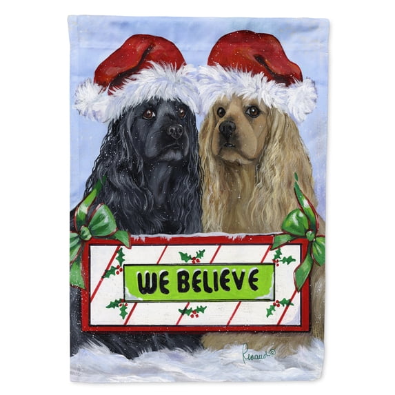 Cocker Spaniel Christmas Flag Canvas House Size