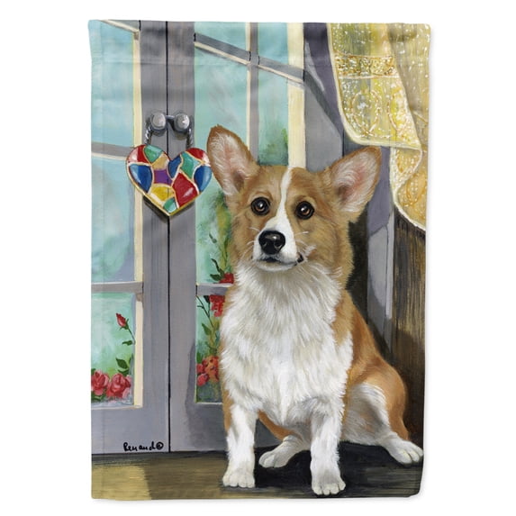Corgi Suncatcher Flag Canvas House Size