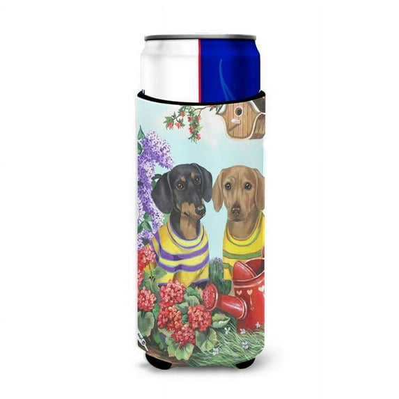 Carolines Treasures PPP3080MUK 12 oz Dachshund Blooms Ultra Hugger for Slim Cans