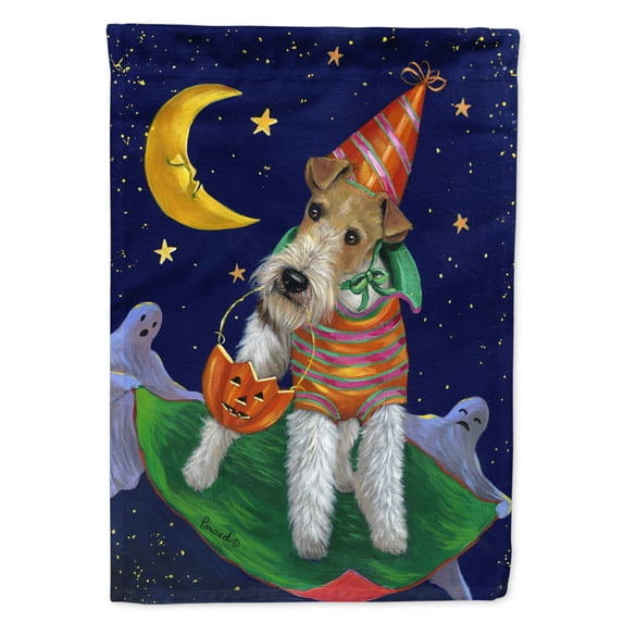 Fox Terrier Halloween Trick or Treat Flag Canvas House Size