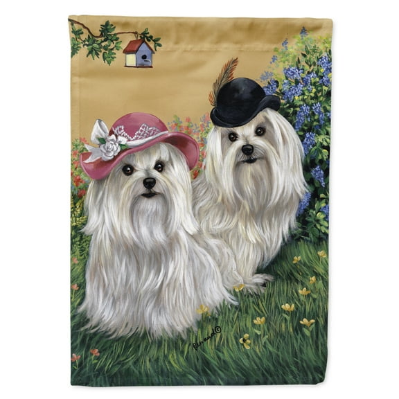 Carolines Treasures PPP3112GF Maltese Mr and Mrs Flag Garden Size Small multicolor