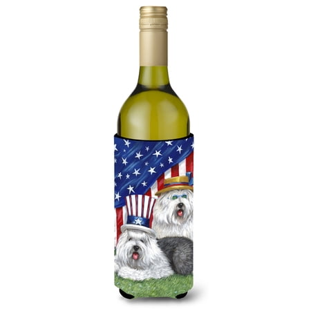 Carolines Treasures PPP3121LITERK 24 oz Old English Sheepdog USA Wine Bottle Hugger
