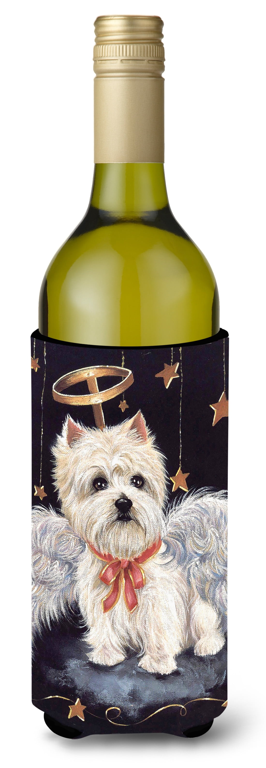 Carolines Treasures PPP3123LITERK 24 oz Westie Christmas Angel Wine Bottle Hugger