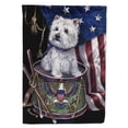 thumbnail image 1 of Westie Little Drummer Boy USA Flag Canvas House Size, 1 of 4