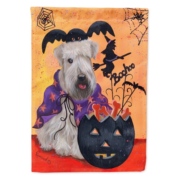 Wheaten Terrier Halloween Garden Flag