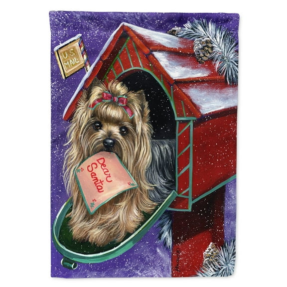 Carolines Treasures PPP3140CHF Yorkie Christmas Letter to Santa Flag Canvas House Size  Large multicolor