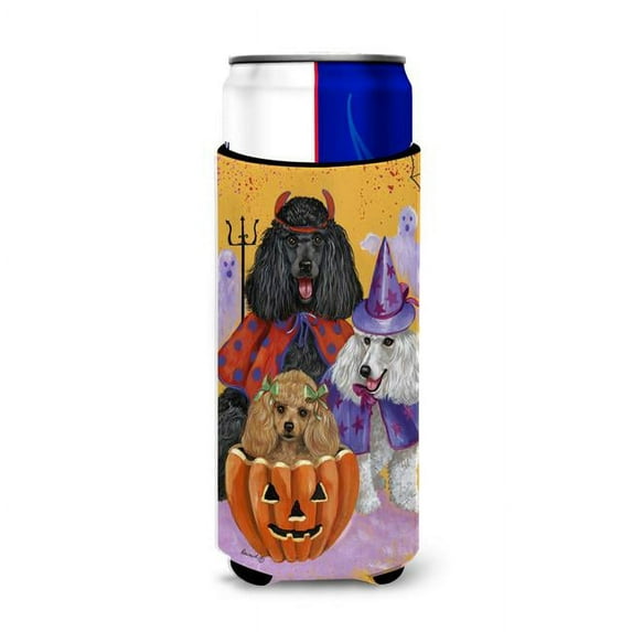 Carolines Treasures PPP3146MUK 12 oz Poodle Halloween Ultra Hugger for Slim Cans
