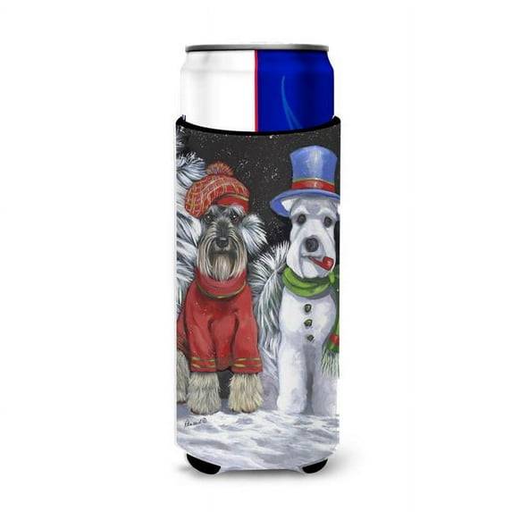 Carolines Treasures PPP3165MUK 12 oz Schnauzer Christmas Snow Dog Ultra Hugger for Slim Cans