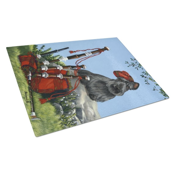 Carolines Treasures PPP3180LCB Scottie Piper Glass Cutting Board Large, 12H x 16W, multicolor