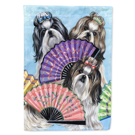 Carolines Treasures PPP3190GF 11 x 0.01 x 15 in. Shih Tzu Top Fans Garden Flag