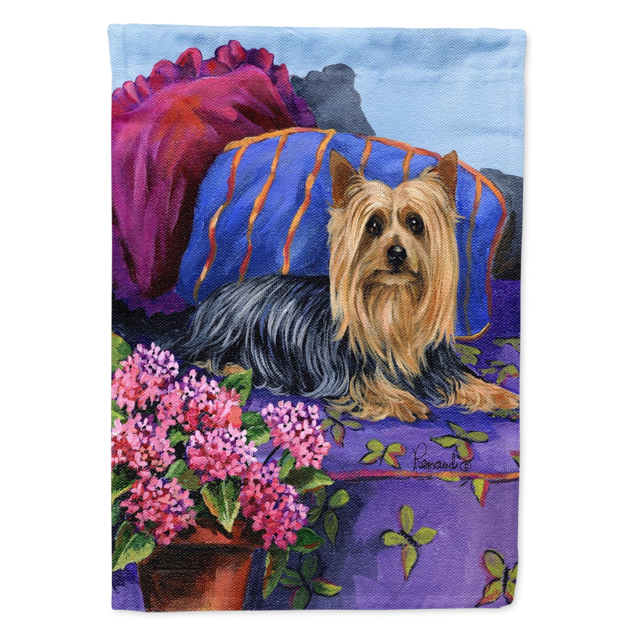 Carolines Treasures PPP3192CHF Silky Terrier Luxurious Flag Canvas House Size Large multicolor