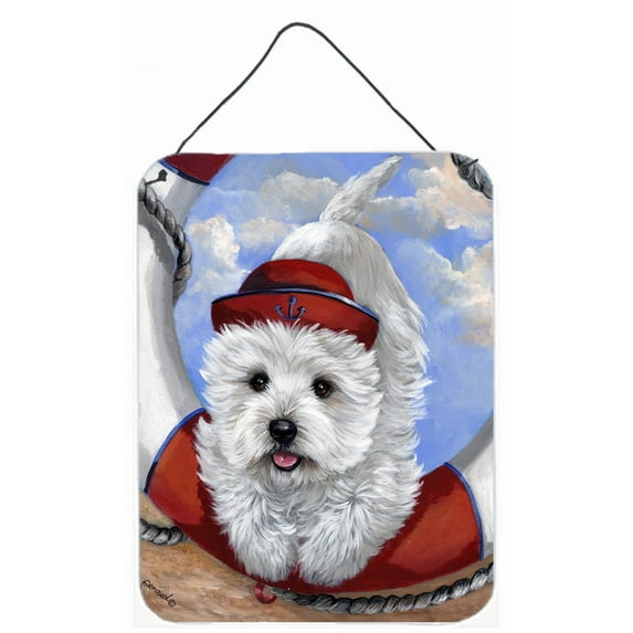 Carolines Treasures PPP3197DS1216 Westie Ahoy Sailor Wall or Door Hanging Prints 12x16 multicolor