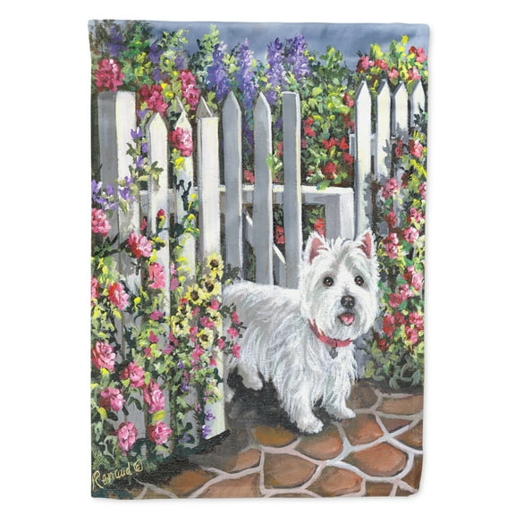 Carolines Treasures PPP3199GF Westie At the Gate Flag Garden Size Small multicolor