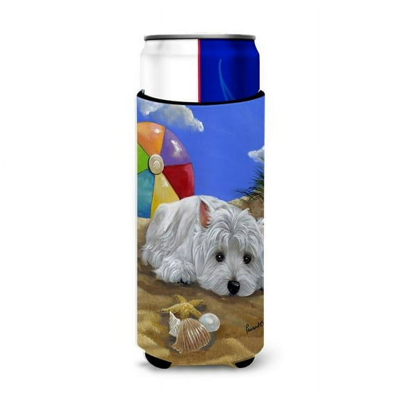 Carolines Treasures PPP3202MUK 12 oz Westie Beach Baby Ultra Hugger for Slim Cans