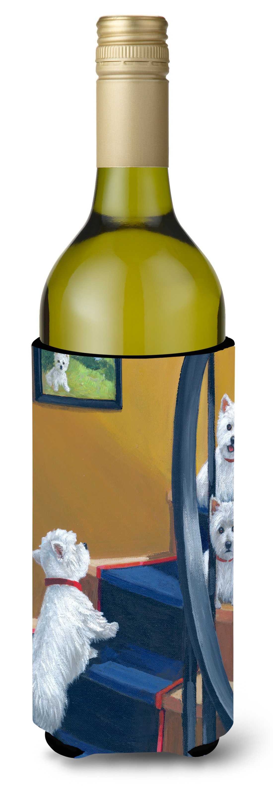 Carolines Treasures PPP3204LITERK 24 oz Westie Going Up Wine Bottle Hugger