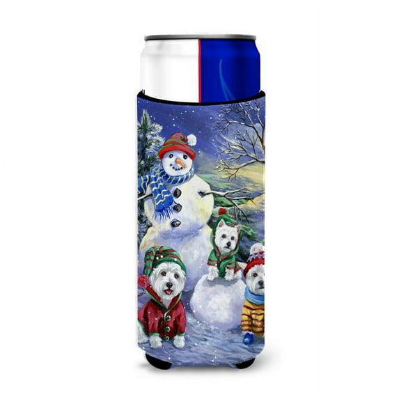 Carolines Treasures PPP3208MUK 12 oz Westie Holiay Snowballs Ultra Hugger for Slim Cans