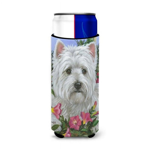 Carolines Treasures PPP3221MUK 12 oz Westie Petunia Ultra Hugger for Slim Cans