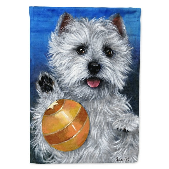 Carolines Treasures PPP3223CHF Westie Play Ball Flag Canvas House Size Large multicolor