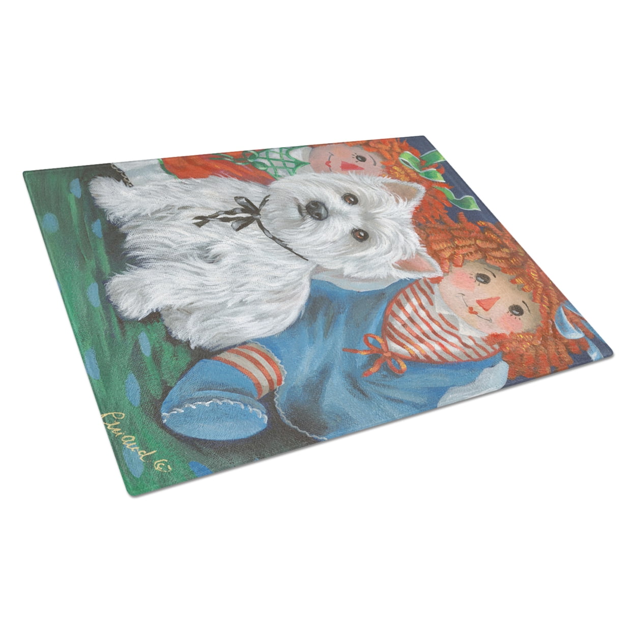 Carolines Treasures PPP3226LCB Westie Ragdoll Glass Cutting Board Large, 12H x 16W, multicolor