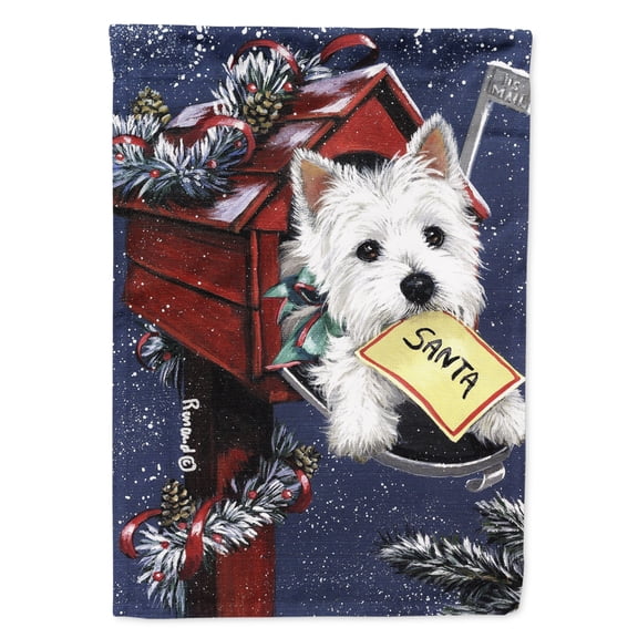 Carolines Treasures PPP3237CHF Westie Zoes Christmas List Flag Canvas House Size  Large multicolor