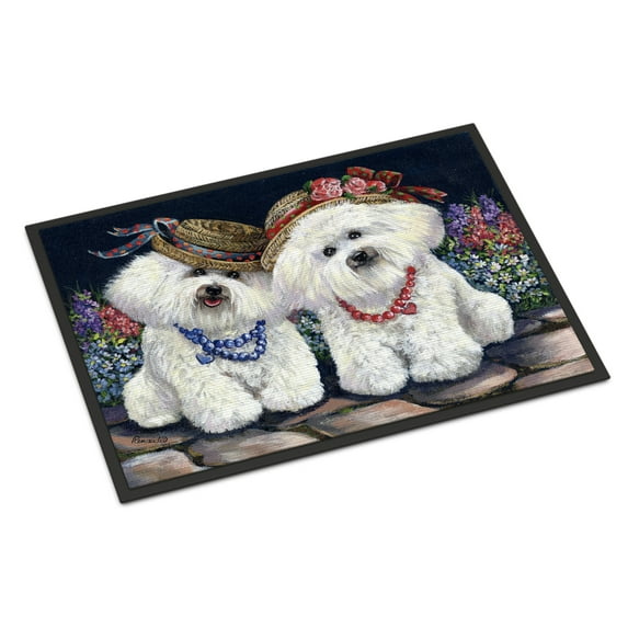 Carolines Treasures PPP3247JMAT Bichon Frise Sisters Door Mat Indoor Rug or Outdoor Welcome Mat 24x36 Doormat 24H X 36W