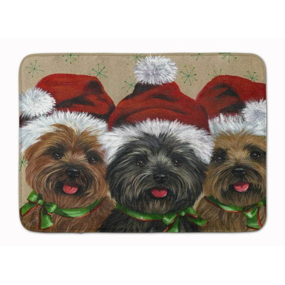 Carolines Treasures PPP3251RUG Cairn Terrier Christmas Ceaser and Co Bath Mat Machine Washable Anti-fatigue Memory Foam