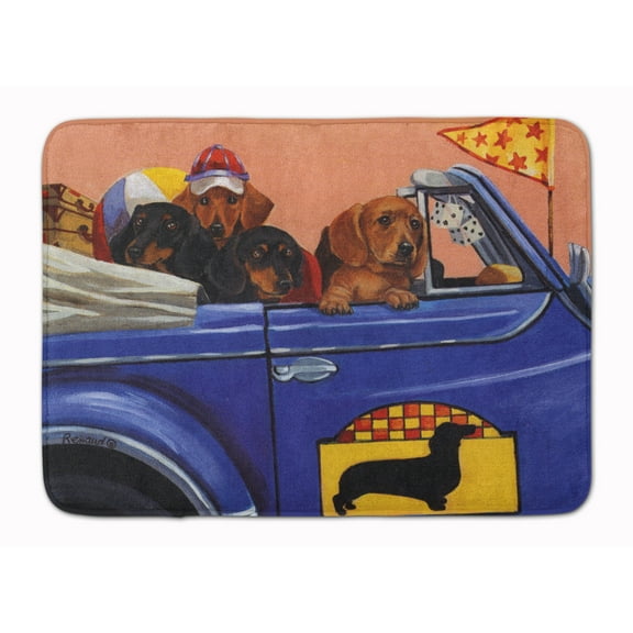 Carolines Treasures PPP3259RUG Dachshund Dachsmobile Bath Mat Machine Washable Anti-fatigue Memory Foam Kitchen Rug 19